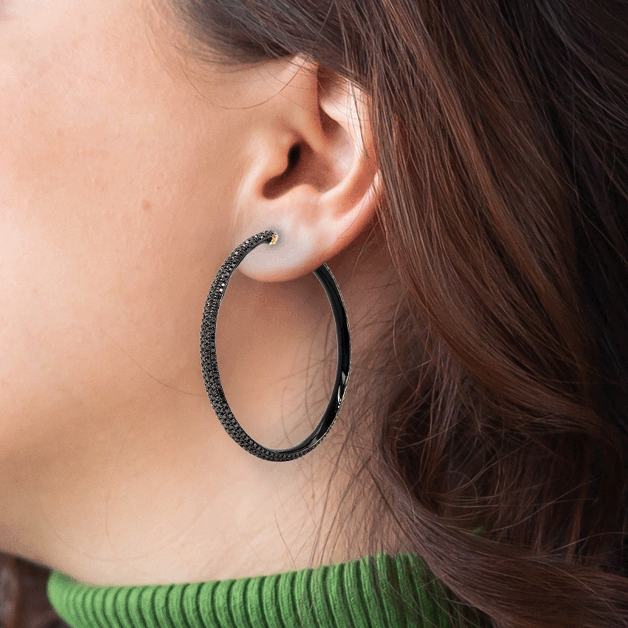 Black Diamond Hoops