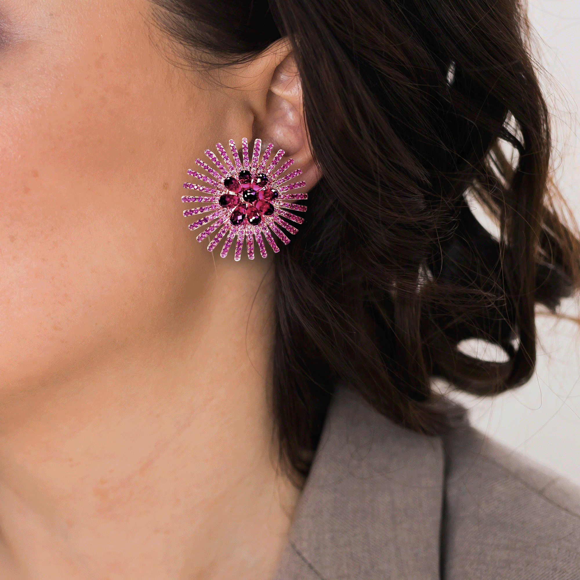 Dandelion Flowers Rhodolite Briolette