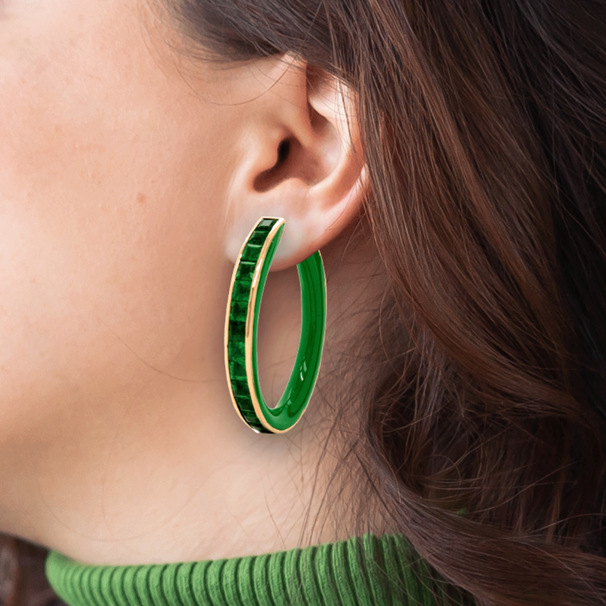 Emerald Hoops