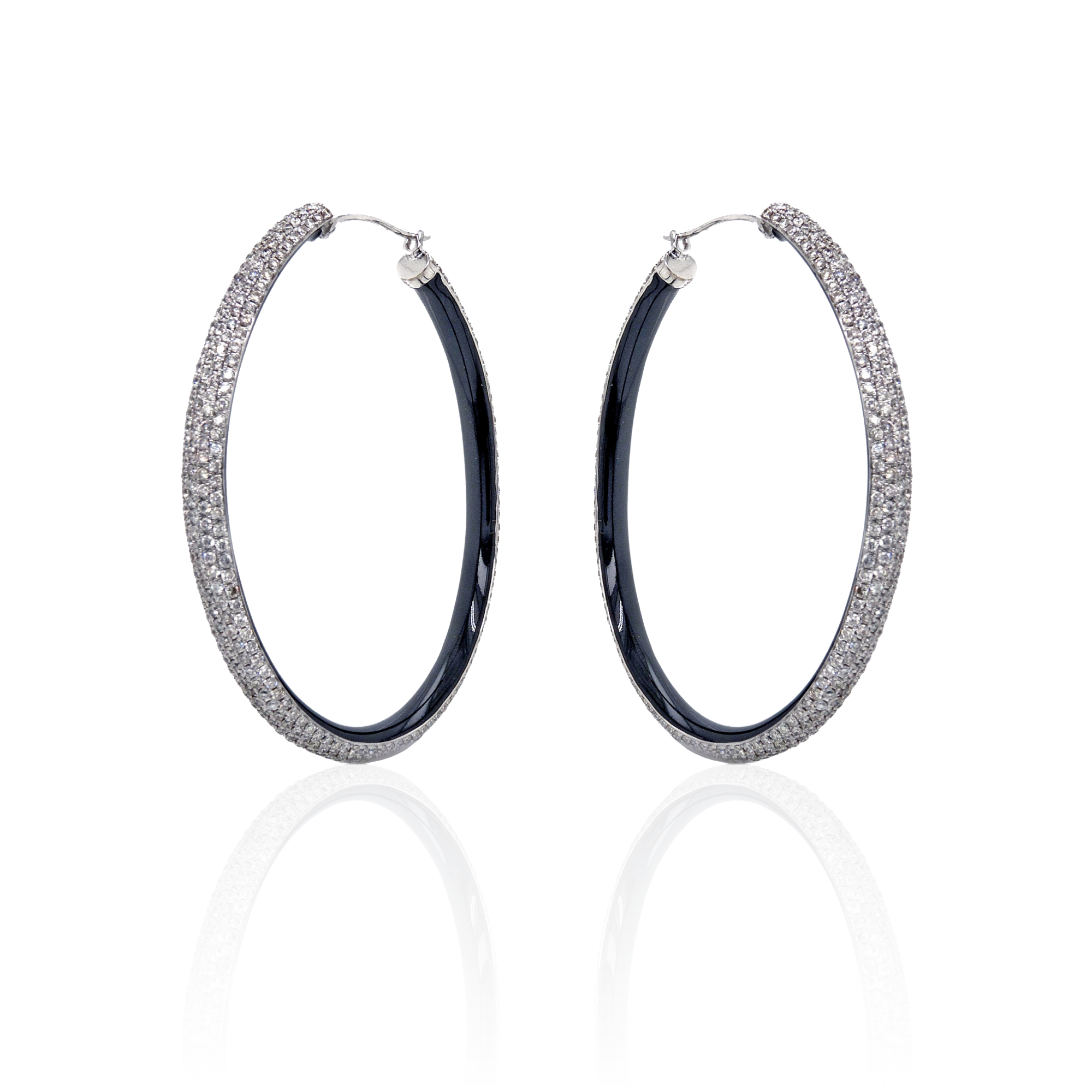 White Diamond Hoops